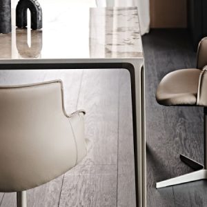 RIHANNA CHAIR – Modern chair with padded seat and armrests, steel legs or a swivel base. By Cattelan Italia.