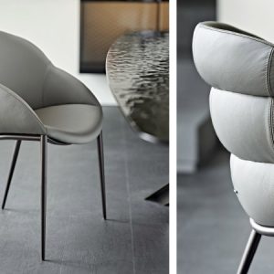 CAMILLA CHAIR – Modern dining chair with padded armrests, delicate and sensual vibe. By Cattelan Italia.