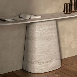 RADO KERAMIK CONSOLE – Modern console featuring a ceramic central base and top. A contemporary aesthetic item for any room. By Cattelan Italia.