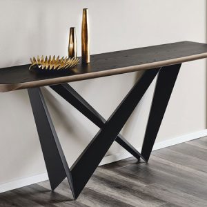 WESTIN WOOD-C – Contemporary entryway table with an iconic base and customisable top: wood, ceramic or glass. By Cattelan Italia.